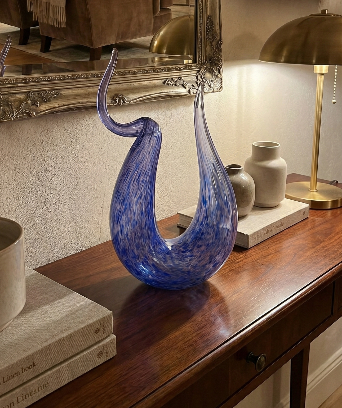 Valtea Ocean Twist Art Glass – Azure Blue
