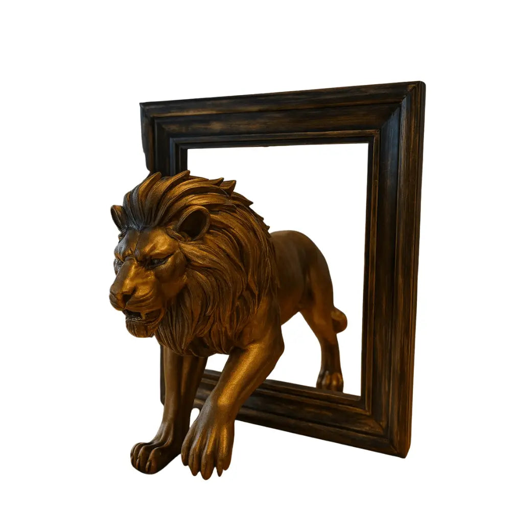 Çerçeveli Altın Aslan Heykeli - VALTEAproduct_type