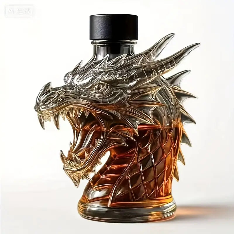 Ejderha Şeklinde Cam Şişe – Lüks Mitolojik Tasarım (350 ml)