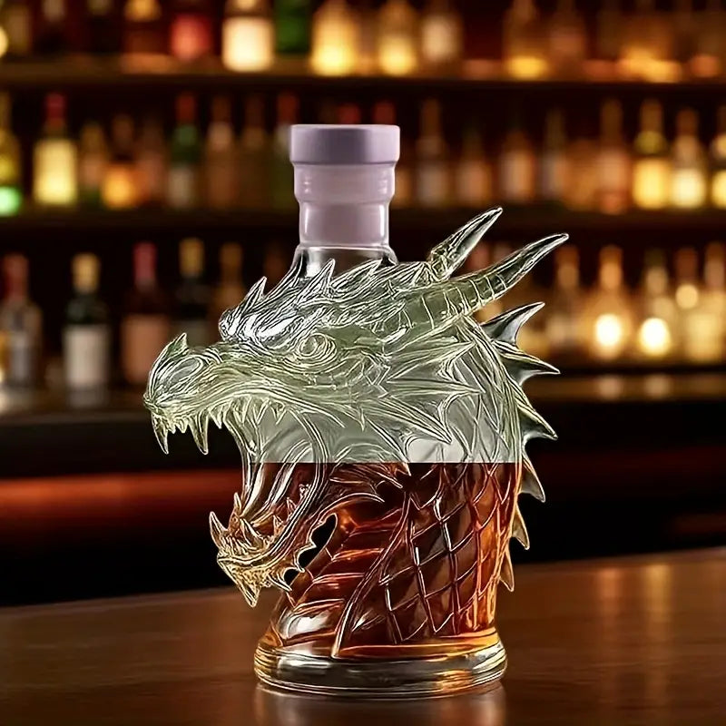 Ejderha Şeklinde Cam Şişe – Lüks Mitolojik Tasarım (350 ml)