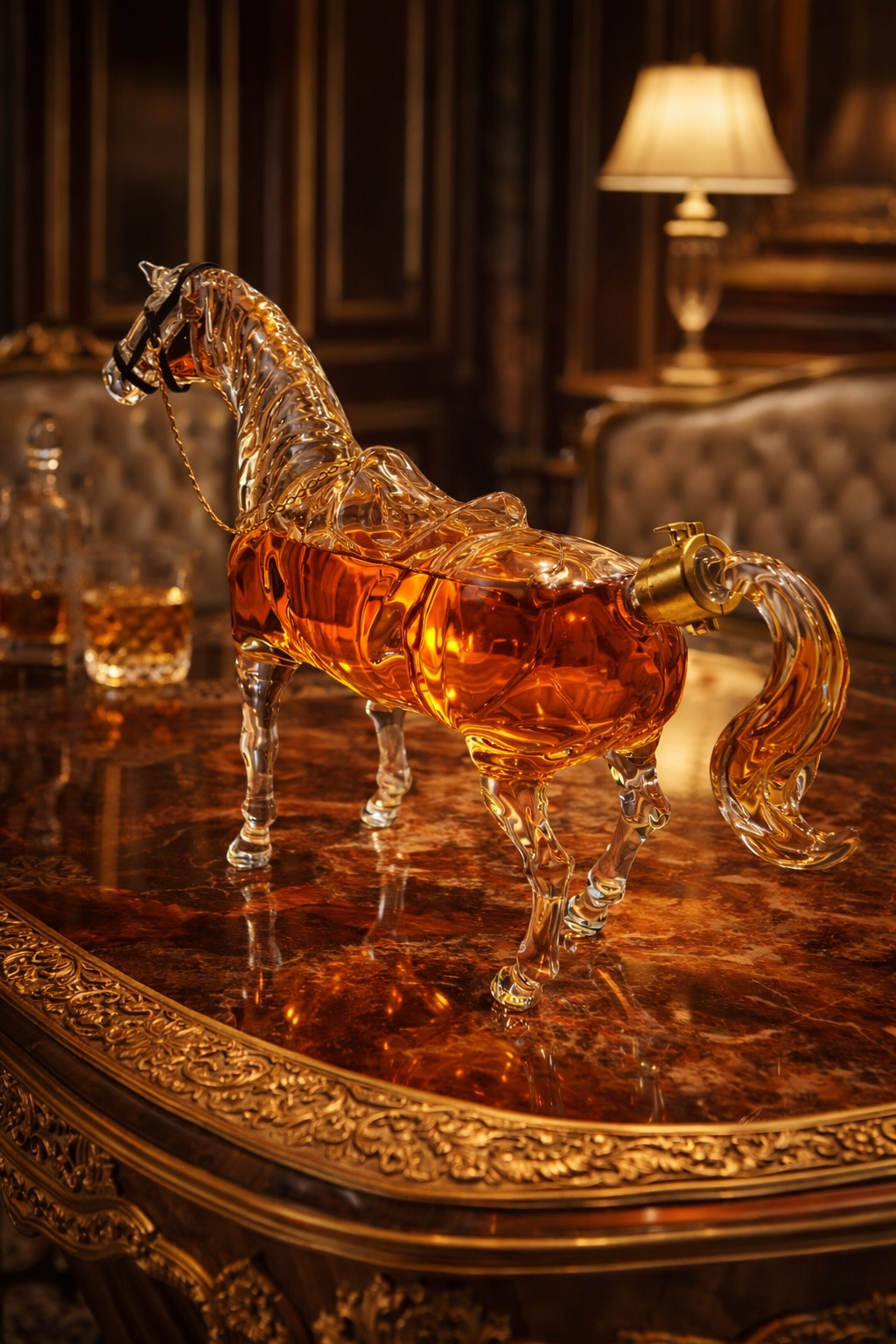 Horse-Shaped Glass Bottle – Luxury Design (1100 ml | 32 cm)