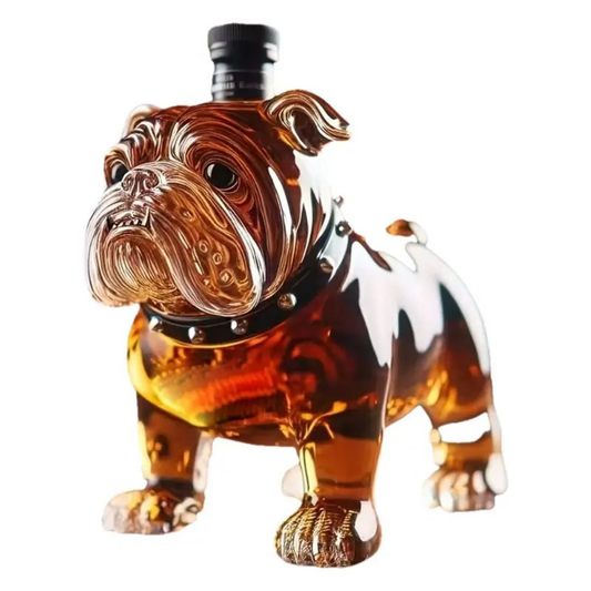 Köpek Şeklinde Cam Şişe – Sevimli Bulldog Tasarım (13.5 cm | 300 ml)