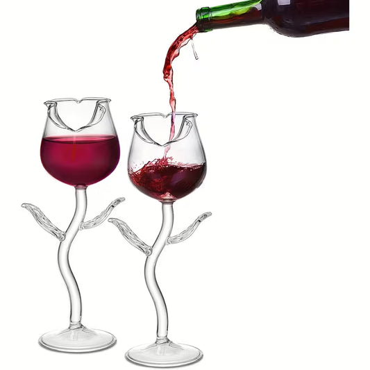 Rose-themed Designed Glass Cup