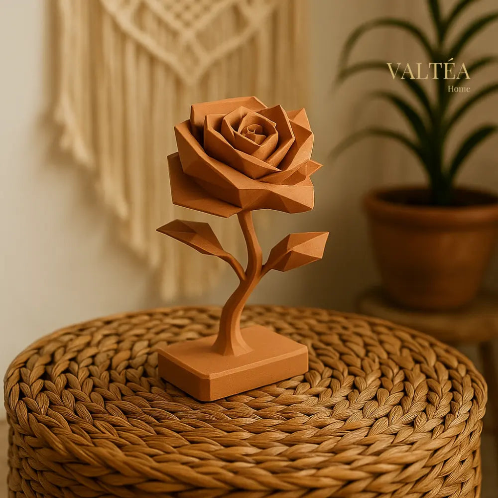 Valtéa Modern Geometrik Gül Heykeli – Premium Dekor Valtéa Home