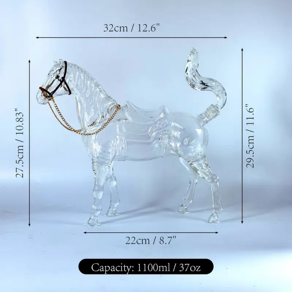 At Şeklinde Cam Şişe – Lüks Tasarım (1100 ml | 32 cm)