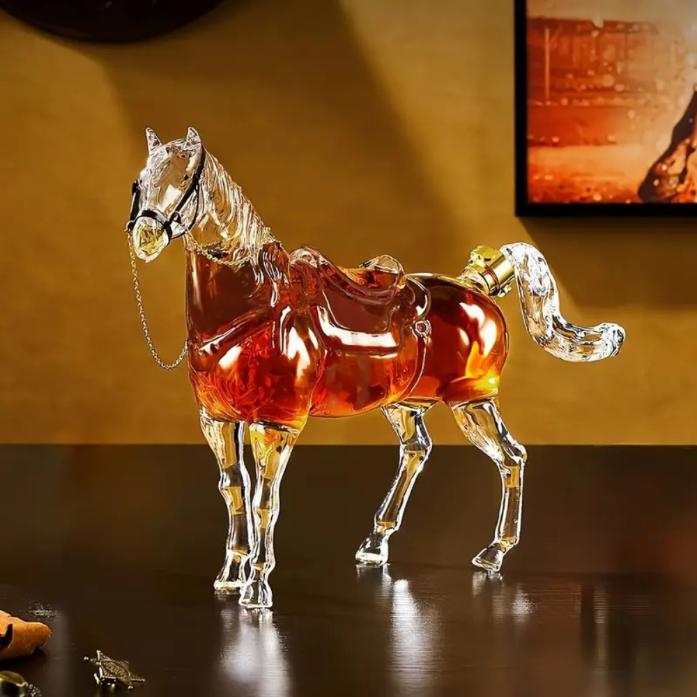 At Şeklinde Cam Şişe – Lüks Tasarım (1100 ml | 32 cm)