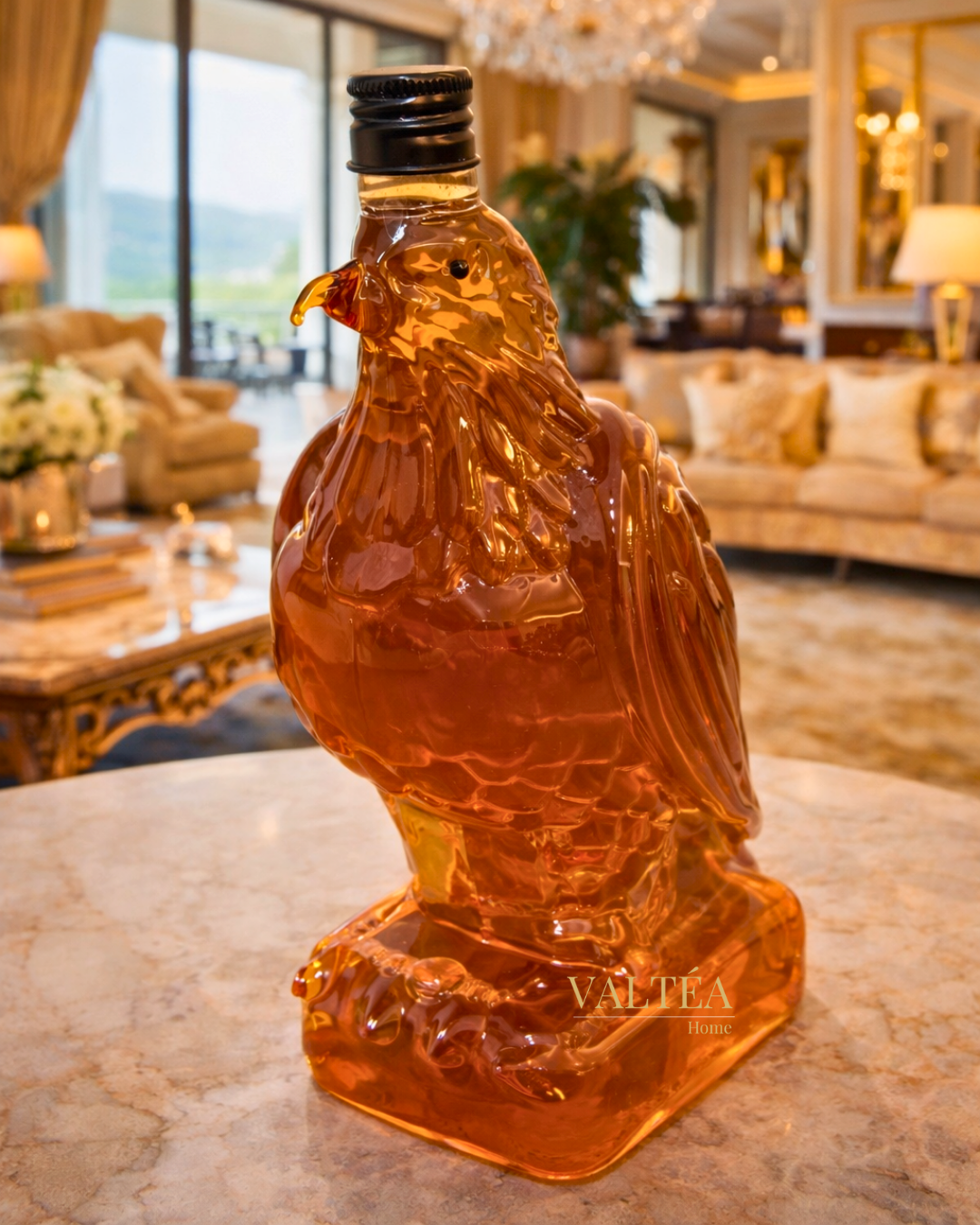 Kartal Şeklinde Cam Şişe – Lüks Koleksiyonluk Şişe (300 ml | 19 cm)