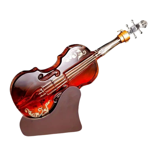 Keman Şeklinde Cam Şişe | Koleksiyonluk Hediye – Lüks Sanatsal Tasarım (1000 ml | 42 cm)