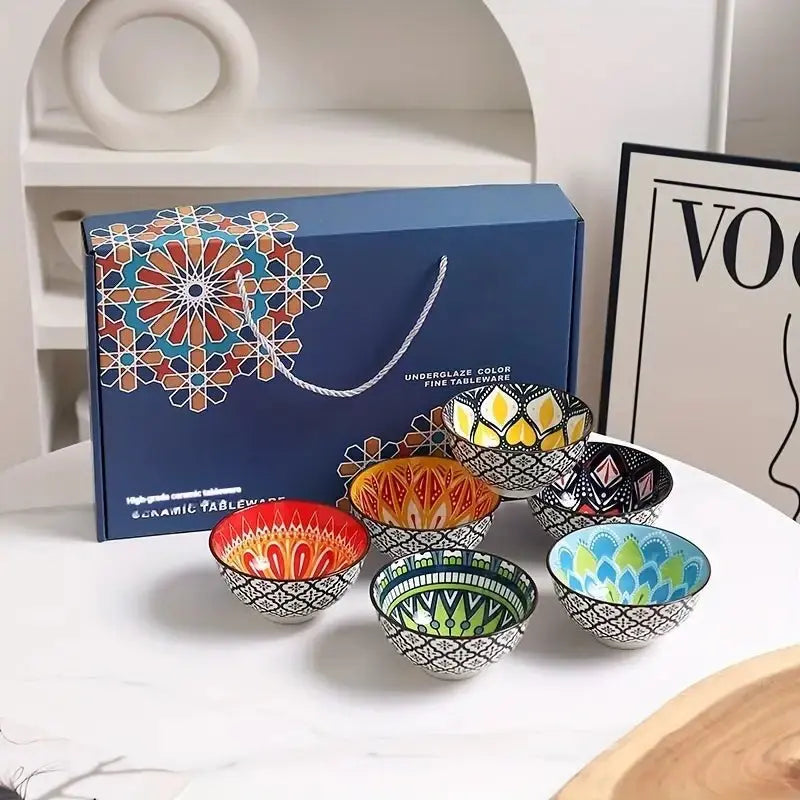 6’lı Bohem Seramik Kase Seti | Mikrodalga & Bulaşık Makinesi Uyumlu - VALTEAMutfak & SofraMutfak & Sofra