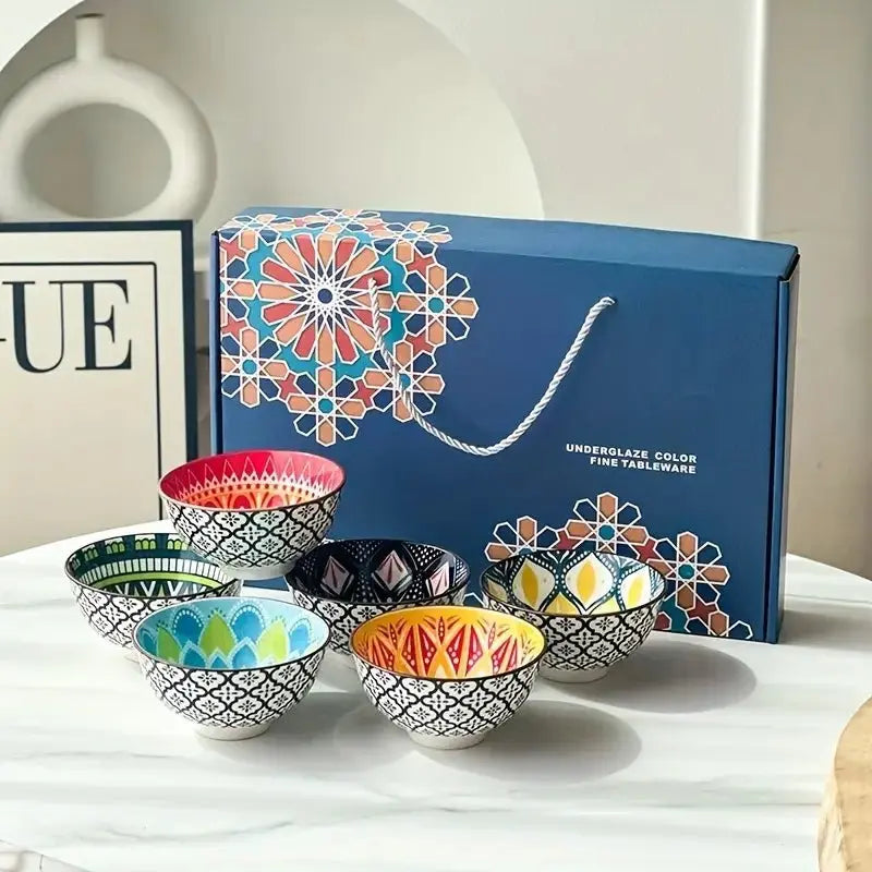 6’lı Bohem Seramik Kase Seti | Mikrodalga & Bulaşık Makinesi Uyumlu - VALTEAMutfak & SofraMutfak & Sofra