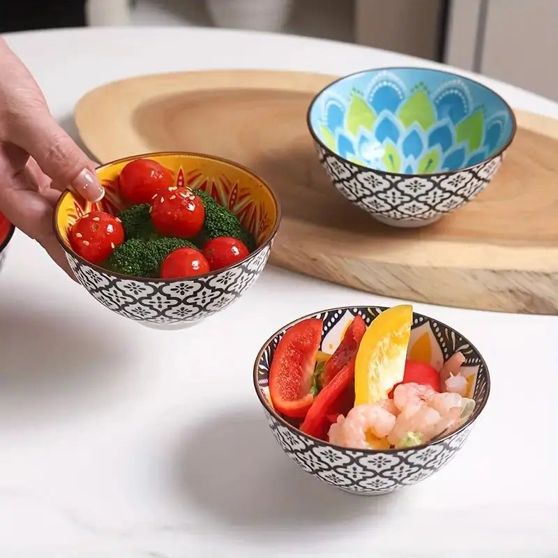 6’lı Bohem Seramik Kase Seti | Mikrodalga & Bulaşık Makinesi Uyumlu - VALTEAMutfak & SofraMutfak & Sofra