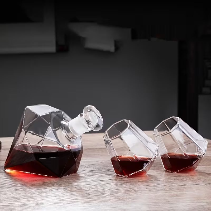 Elmas Desen Dekoratif Koleksiyonuk Cam Sunum Seti Valtea Home