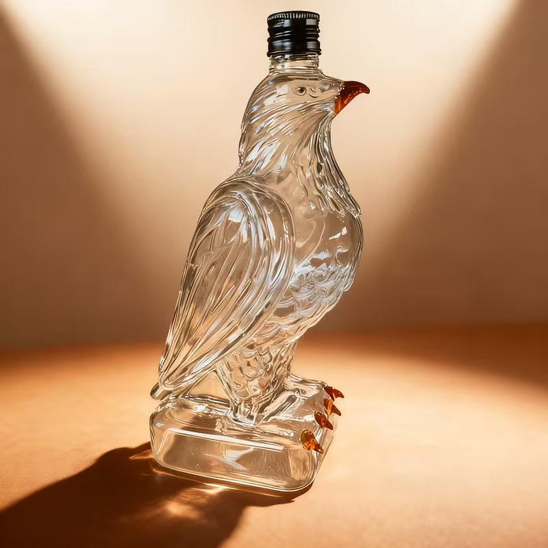 Kartal Şeklinde Cam Şişe – Lüks Koleksiyonluk Şişe (300 ml | 19 cm) Valtéa Home