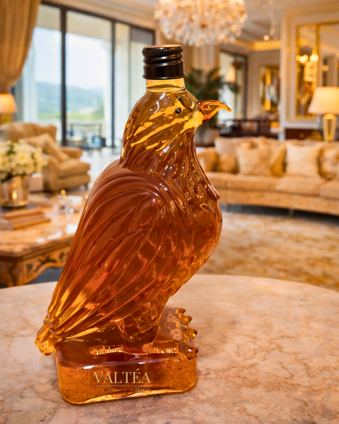 Kartal Şeklinde Cam Şişe – Lüks Koleksiyonluk Şişe (300 ml | 19 cm)