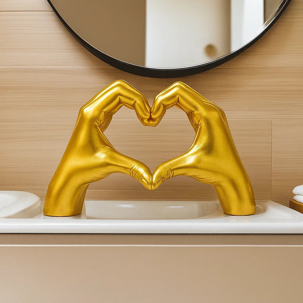 El Jestli Kalp Heykel | Renkli Modern Dekor Obje Valtea Home