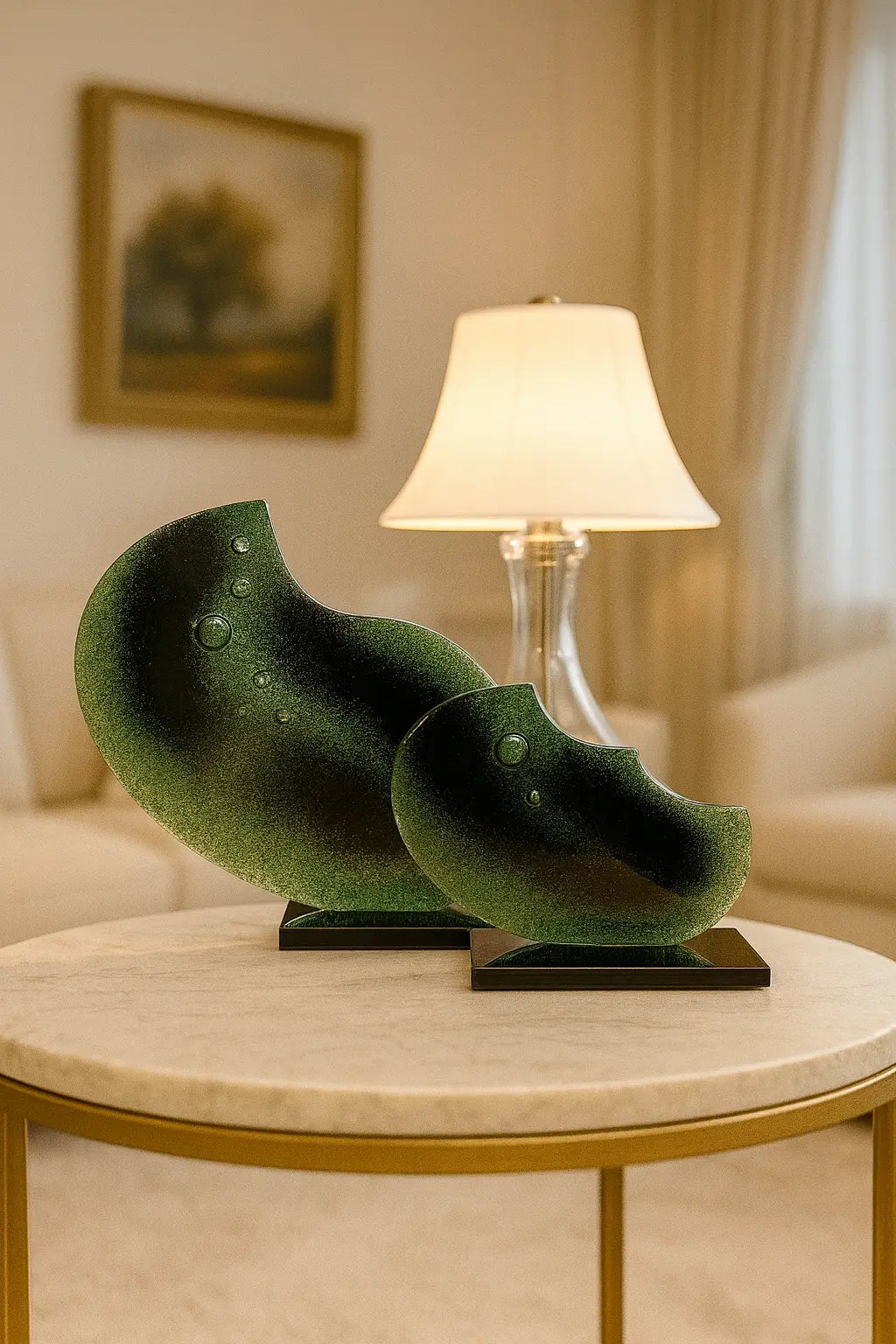 Flame Harmony Art Glass – Modern Standlı Dekoratif Cam Dekor Valtea Home