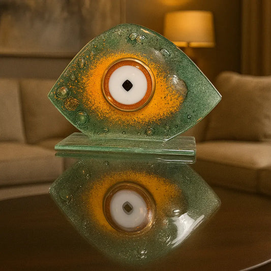Valtea Terra Eye Art Glass – Emerald Amber Valtea Home