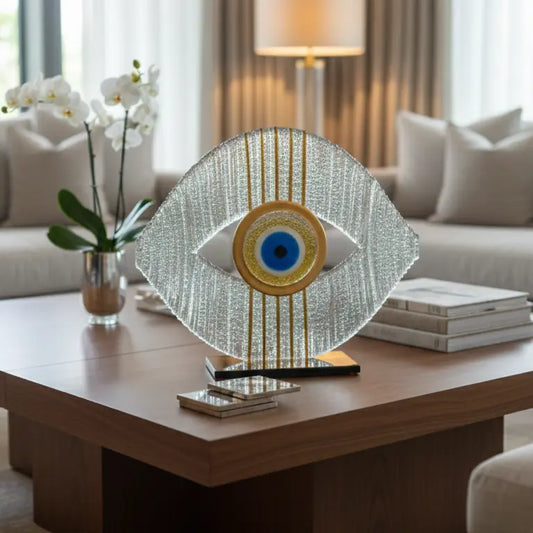 Valtea Aura Eye Art Glass – Crystal Gold Valtea Home