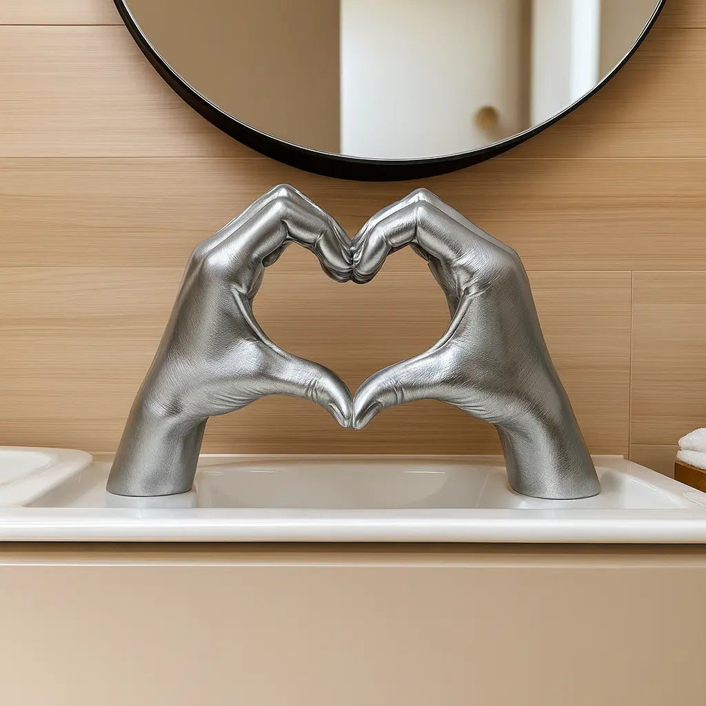 El Jestli Kalp Heykel | Renkli Modern Dekor Obje Valtea Home