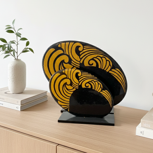 زجاج فالتيا جولدن ويف الفني - أسود نوار