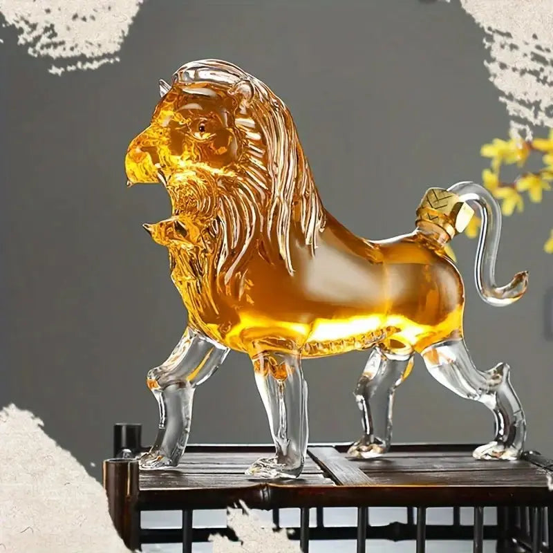 Aslan Figürlü Premium Cam Obje | Sanatsal Ev & Ofis Dekoru (750 ml) - VALTEAEv & Ofis DekorasyonuEv & Ofis Dekorasyonu