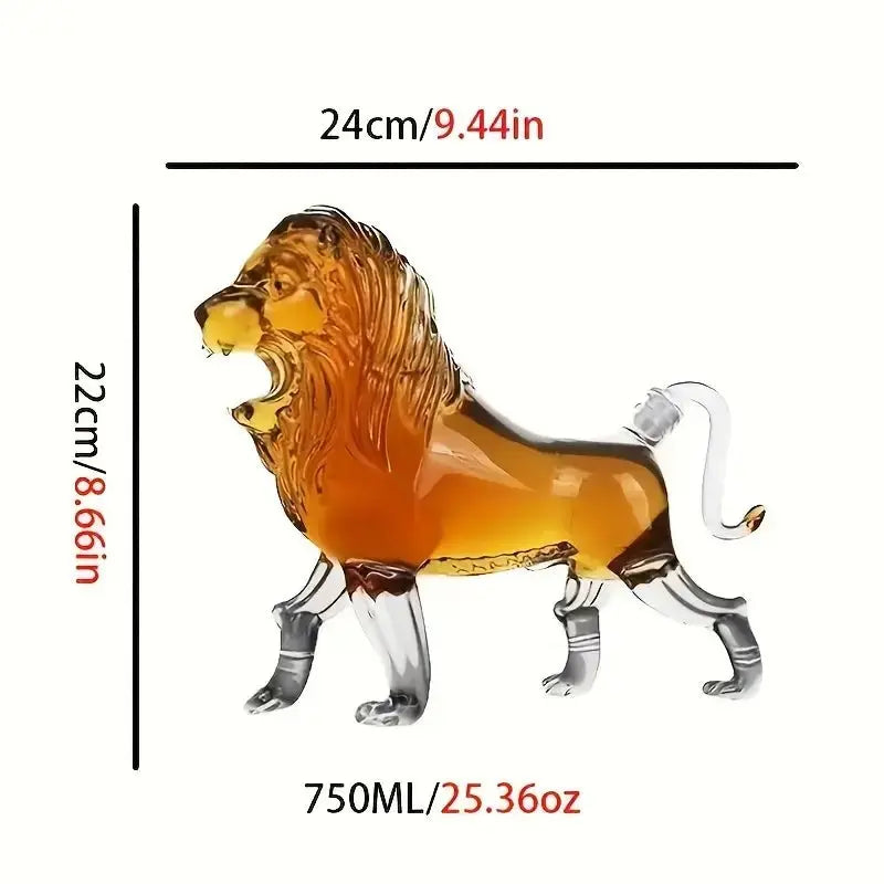 Aslan Figürlü Premium Cam Obje | Sanatsal Ev & Ofis Dekoru (750 ml) - VALTEAEv & Ofis DekorasyonuEv & Ofis Dekorasyonu