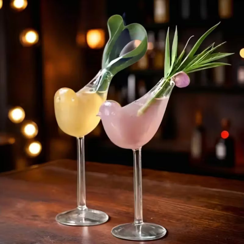 2’li Kuş Figürlü Tasarım Bardak Seti