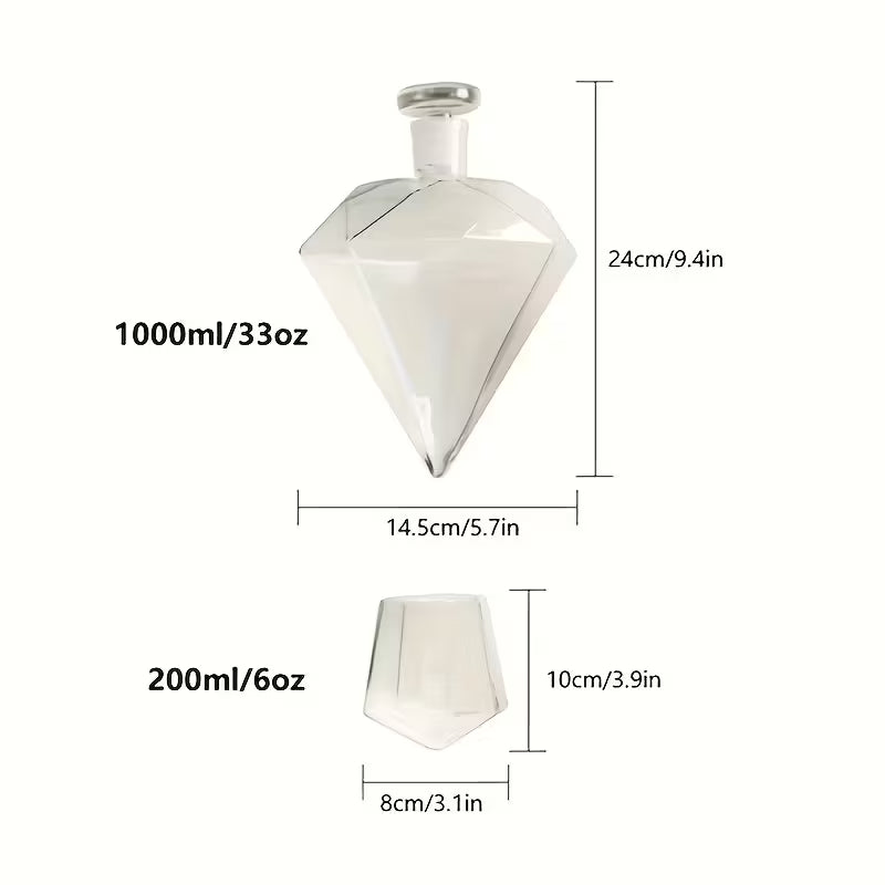 Elmas Desen Dekoratif Koleksiyonuk Cam Sunum Seti Valtea Home