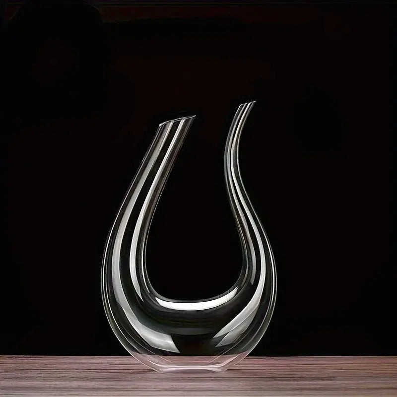 El Yapımı Kristal U-Form Cam Dekoratif Sürahi Valtea Home