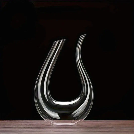 El Yapımı Kristal U-Form Cam Dekoratif Sürahi Valtea Home