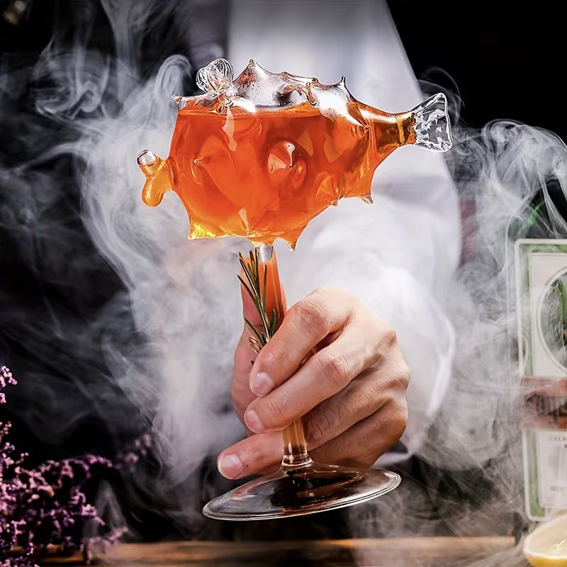 Balon Balığı Figürlü Tasarım Cam Bardak