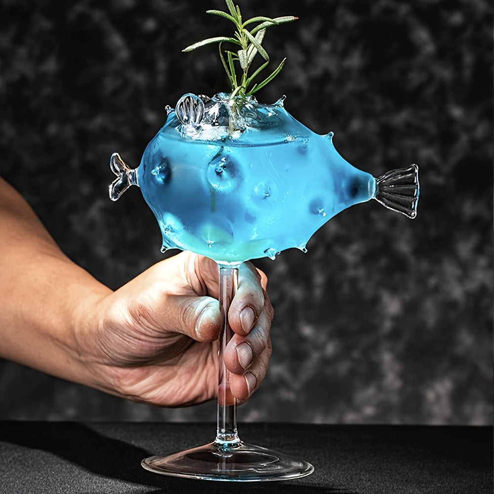 Balon Balığı Figürlü Tasarım Cam Bardak