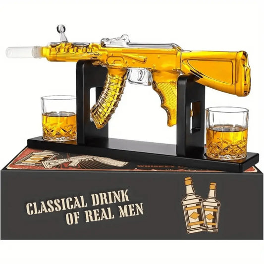 Dekoratif Lüks Cam Şişe ve Kadeh Seti | Koleksiyonluk Hediye (45 cm | 1000 ml) - VALTEADekoratif ObjeDekoratif Obje