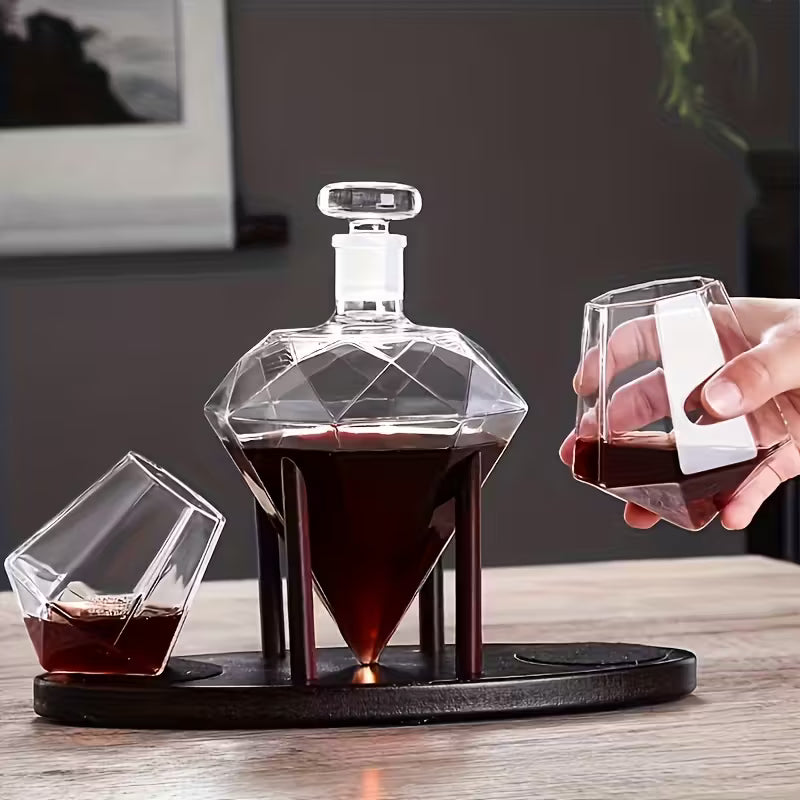 Elmas Desen Dekoratif Koleksiyonuk Cam Sunum Seti Valtea Home