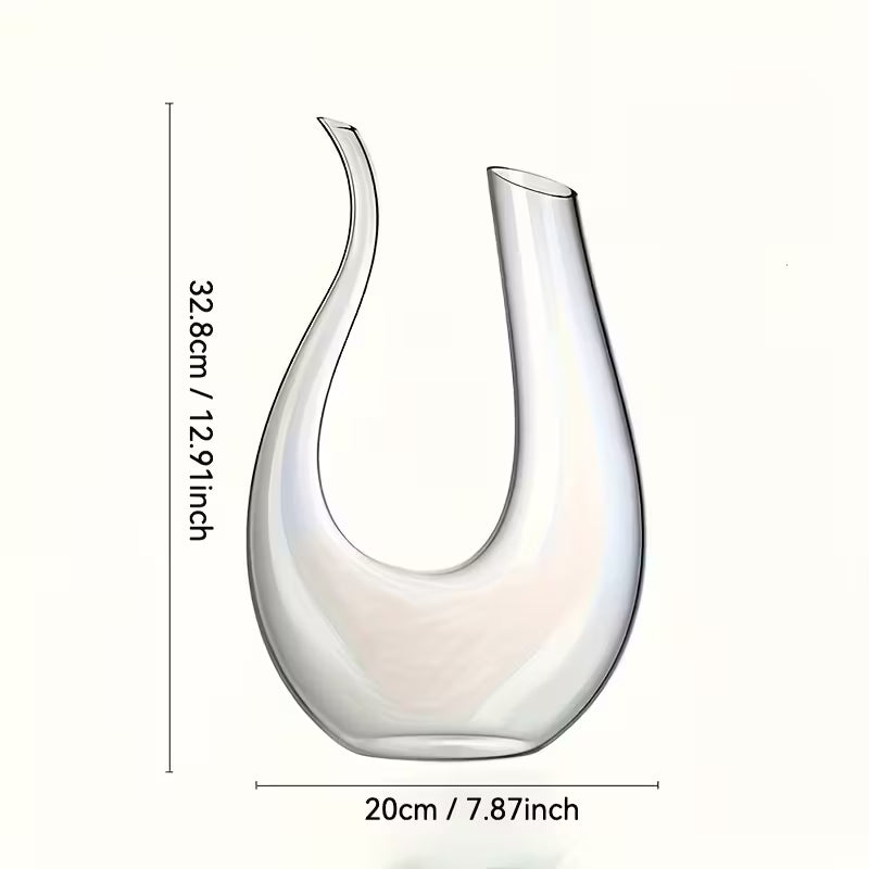 El Yapımı Kristal U-Form Cam Dekoratif Sürahi Valtea Home