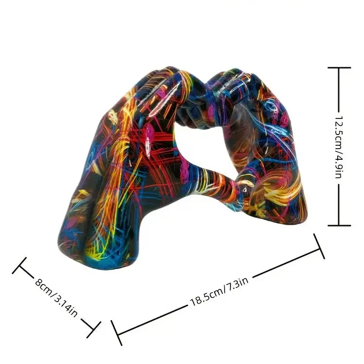 El Jestli Kalp Heykel | Renkli Modern Dekor Obje - VALTEAEv & Ofis DekorasyonuEv & Ofis Dekorasyonu