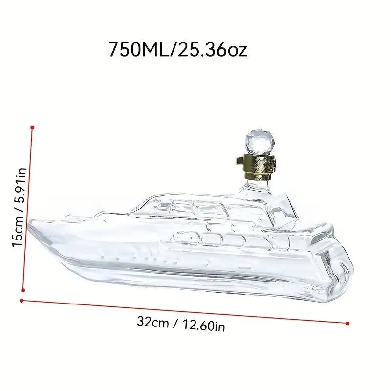 Gemi Figürlü Premium Cam Obje | Sanatsal Ev & Ofis Dekoru (750 ml) - VALTEAproduct_type