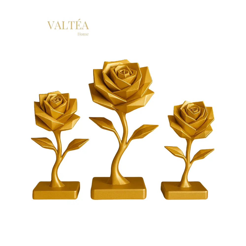 Valtéa Modern Geometrik Gül Heykeli – Premium Dekor Valtéa Home