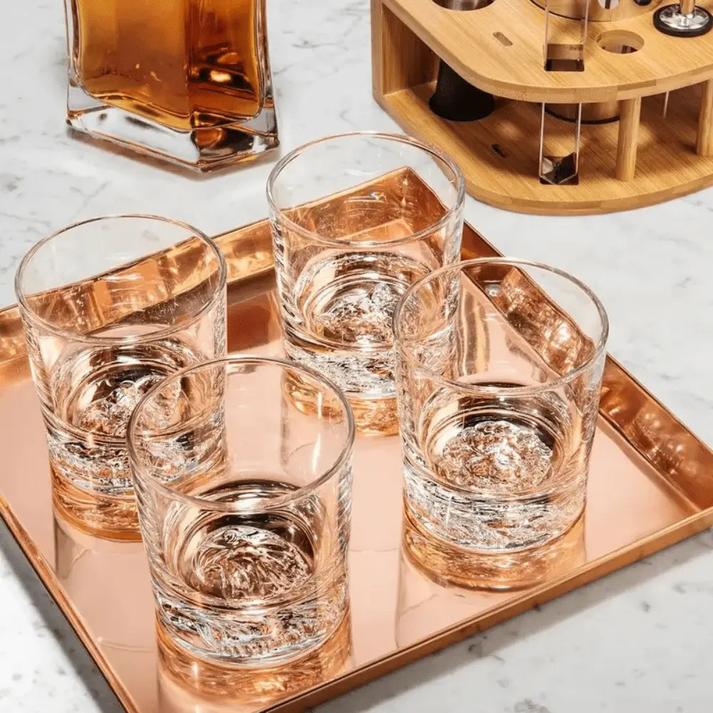 Hayvan Figürlü Bardak Seti – 4'lü Lüks Cam Set (300 ml) - VALTEAViski Bardağı SetiViski Bardağı Seti