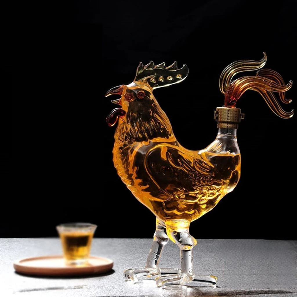 Valtea Horoz Figürlü Cam Sunum Objesi – Sanatsal Dekor