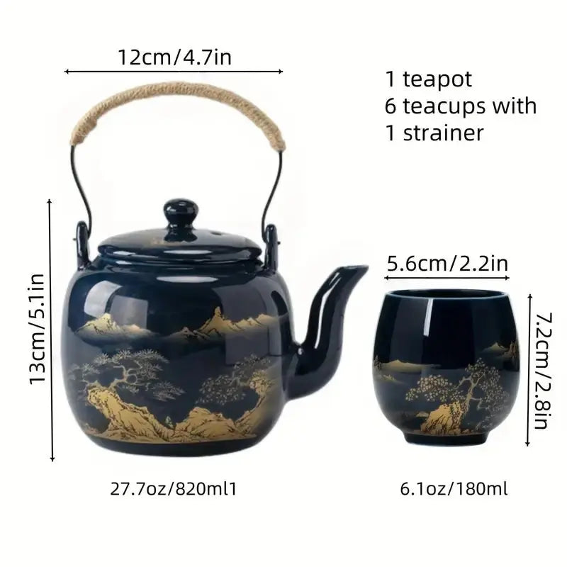 Japon Çay Seti | 1 Çaydanlık + 6 Fincan - VALTEAEv & Ofis DekorasyonuEv & Ofis Dekorasyonu