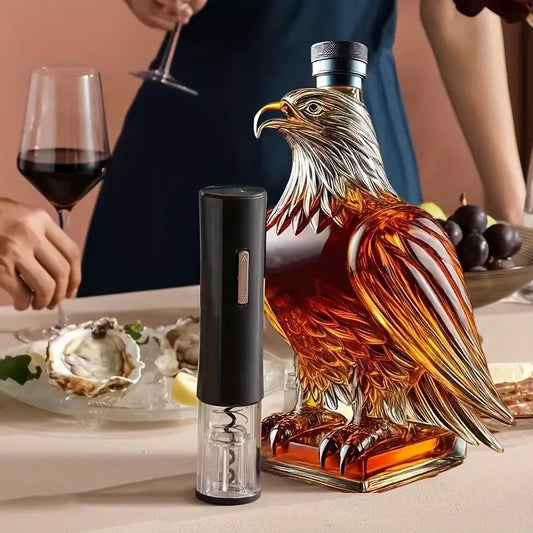 Kartal Şeklinde Cam Şişe – Lüks Şeffaf Viski ve Şarap Şişesi (300 ml | 19 cm)