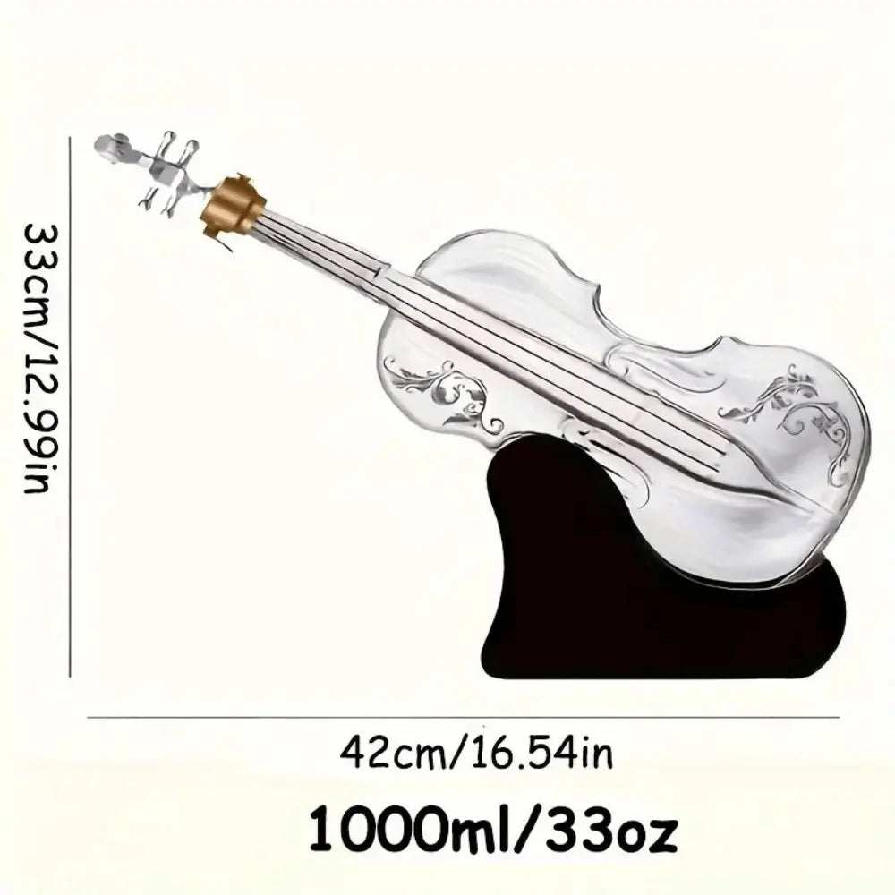 Keman Şeklinde Cam Şişe | Koleksiyonluk Hediye – Lüks Sanatsal Tasarım (1000 ml | 42 cm) - VALTEADekoratif ObjeDekoratif Obje
