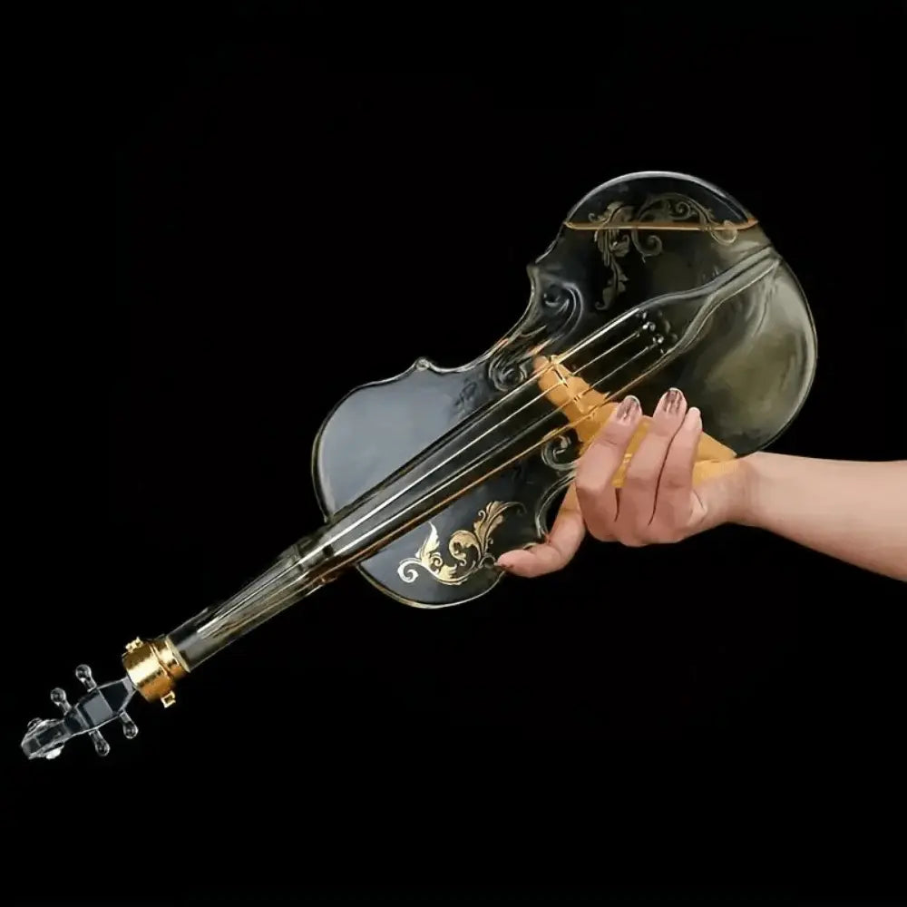 Keman Şeklinde Cam Şişe | Koleksiyonluk Hediye – Lüks Sanatsal Tasarım (1000 ml | 42 cm) - VALTEADekoratif ObjeDekoratif Obje