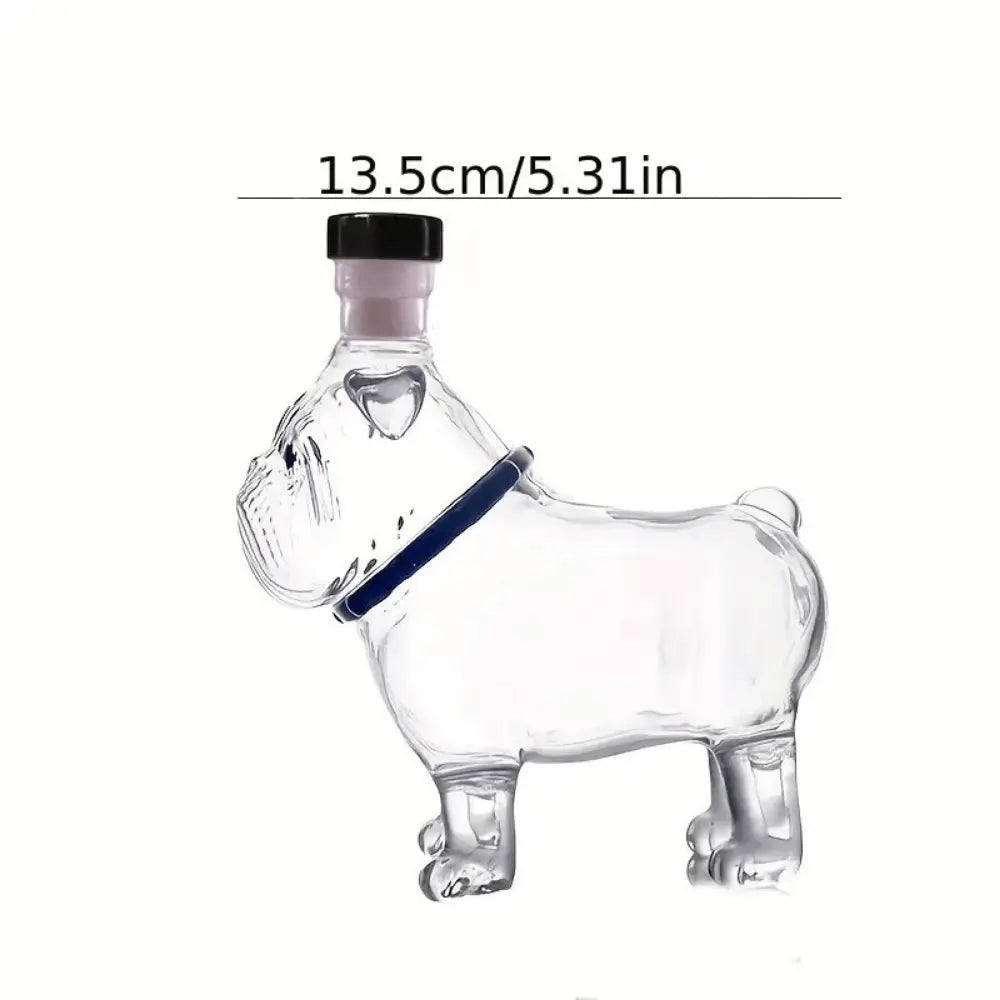 Köpek Şeklinde Cam Şişe – Sevimli Bulldog Tasarım (13.5 cm | 300 ml) - VALTEADekoratif ObjeDekoratif Obje