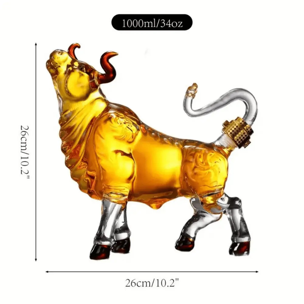 Kri̇stal Boğa Şeklinde Cam Şişe – Koleksiyonluk Lüks Şişe (1000 ml | 26 cm) - VALTEAproduct_type