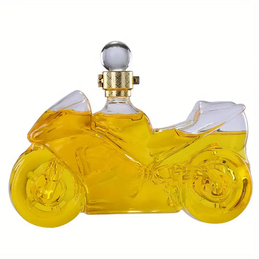 Motosiklet Şeklinde Cam Şişe – Lüks Viski ve Şarap Şişesi (24 cm | 300 ml)