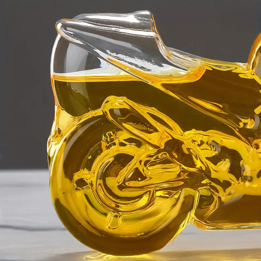 Motosiklet Şeklinde Cam Şişe – Lüks Viski ve Şarap Şişesi (24 cm | 300 ml)