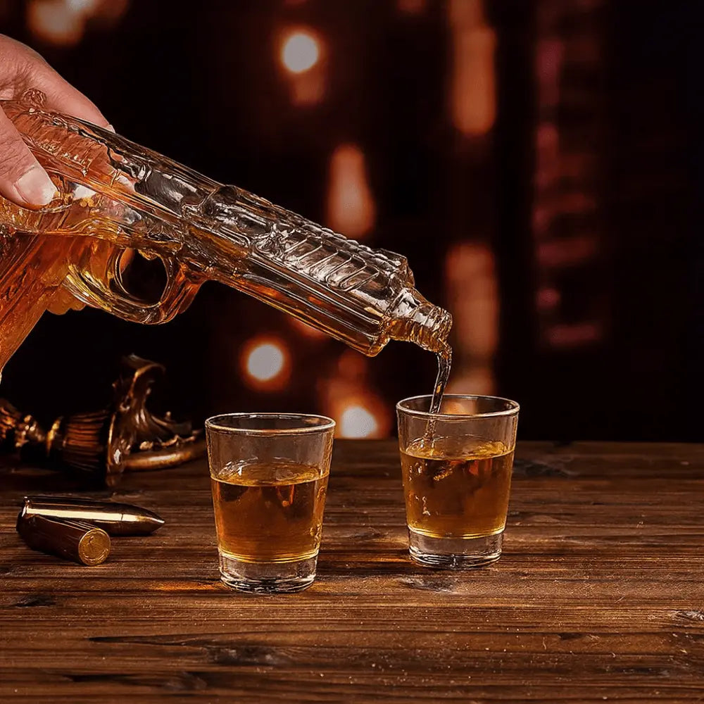 Premium Koleksiyonluk Cam Şişe ve Kadeh Seti | Dekoratif Cam Set (750 ml) - VALTEADekoratif ObjeDekoratif Obje