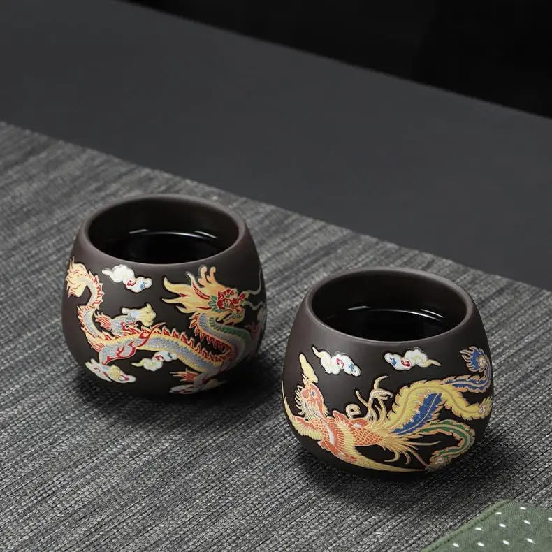 Renk Değiştiren Ejderha & Anka Kuşu Yixing Çay Bardakları (2'li Set) - VALTEAproduct_type